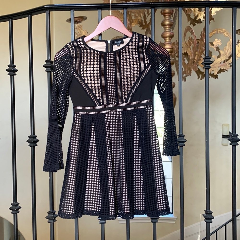 Girls Bardot Dress — Size: US 10, Color: Black